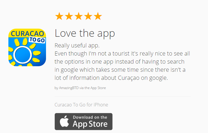 A Happy Curacao To go app user